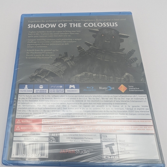 Shadow of the Colossus - Playstation 4 - PS4 New & Sealed NIB - Picture 2 of 3